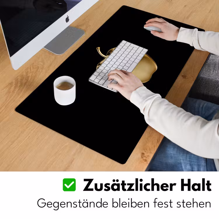 Appel - Goud - Chrome - Zwart Muismat XXL klein -ysfeer3_duits