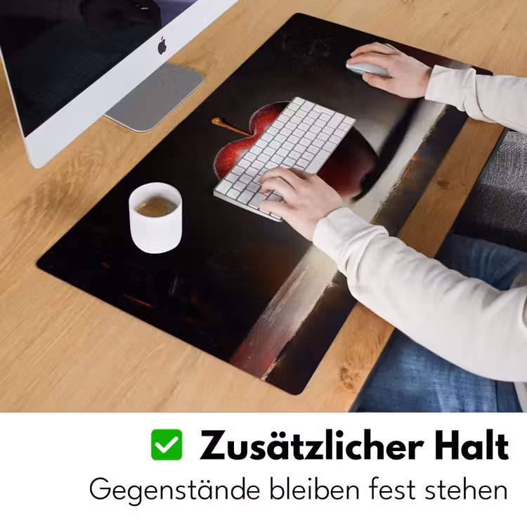 Apple - Hart - Rood Muismat XXL klein -ysfeer3_duits
