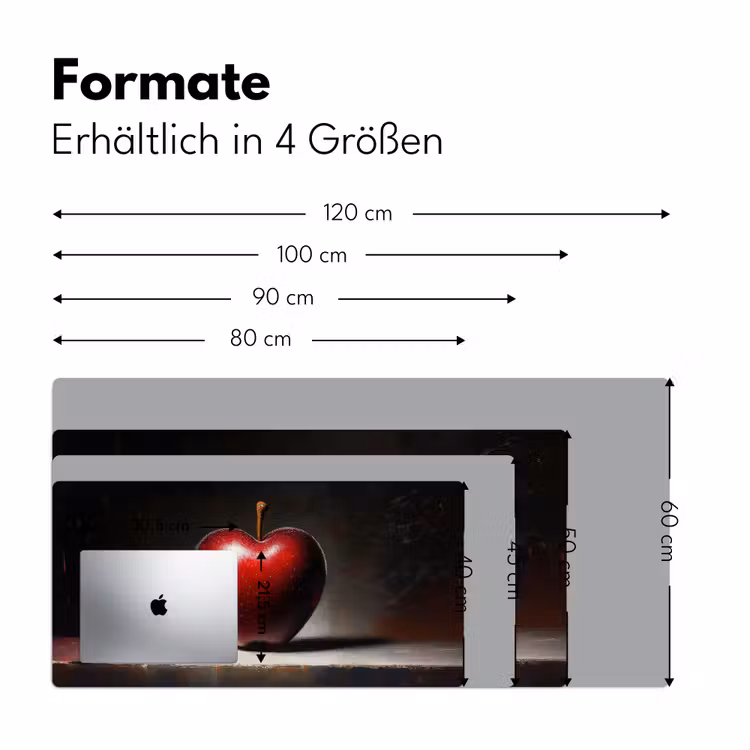 Apple - Hart - Rood Muismat XXL klein -ysfeer5_duits