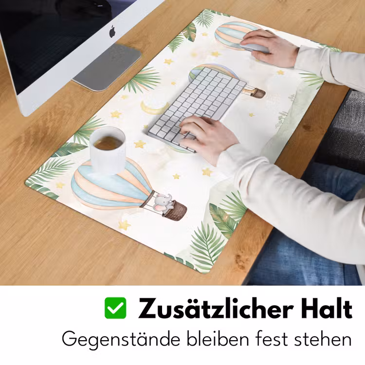 Aquarel - Luchtballonnen - Pastel Muismat XXL klein -ysfeer3_duits