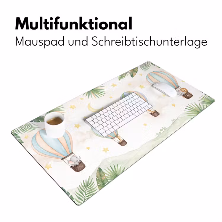 Aquarel - Luchtballonnen - Pastel Muismat XXL klein -ysfeer4_duits