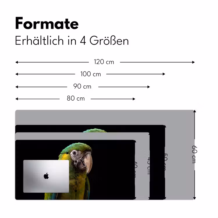 Ara - Portret - Groen Muismat XXL klein -ysfeer5_duits