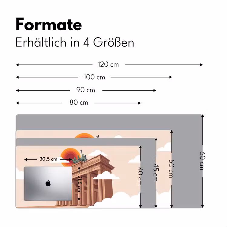 Schreibtischunterlage - Architektur – Brandenburg – Berlin – Sonnenuntergang – Historisch - Architectuur - Brandenburg - Berlijn - Zonsondergang - Historisch Muismat XXL klein
