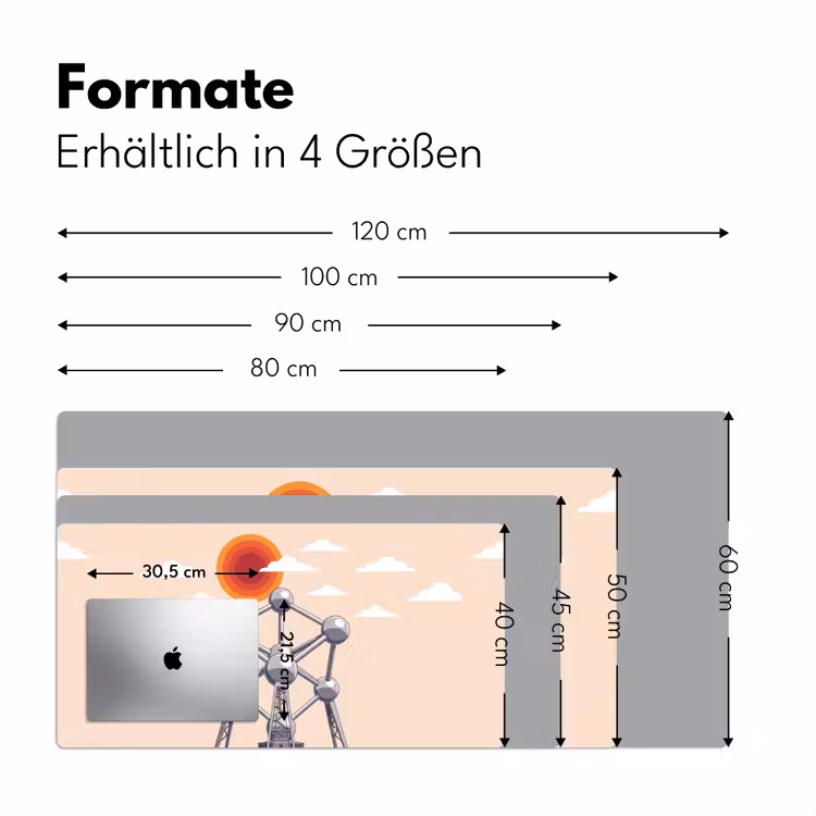 Schreibtischunterlage - Architektur – Geometrie – Stadt – Modern – Grau - Architectuur - Geometrie - Stad - Modern - Grijs Muismat XXL klein