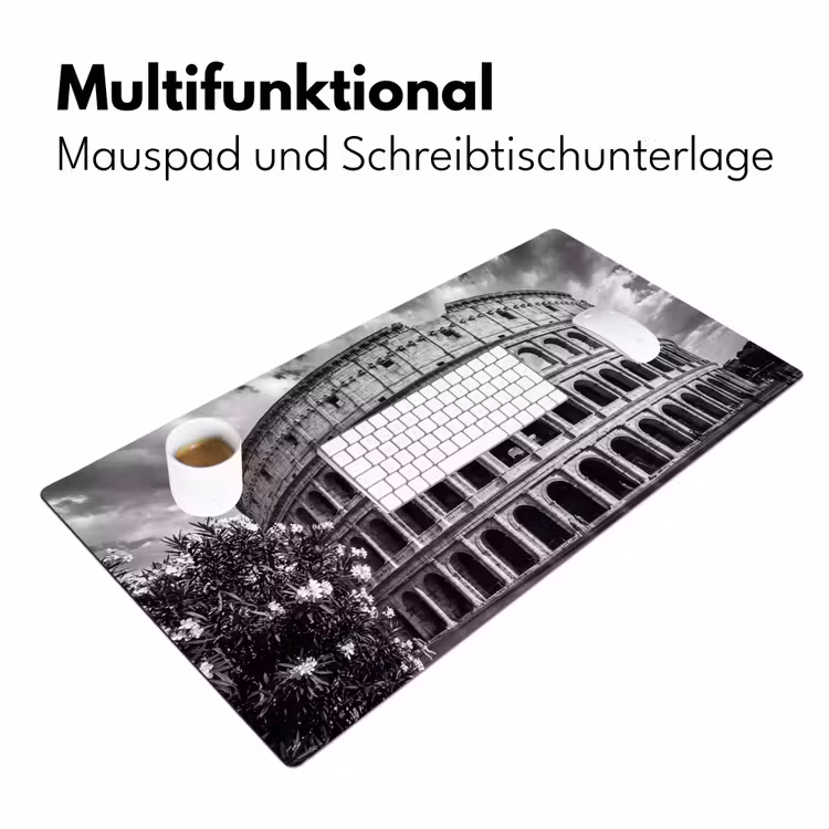 Architectuur - Colosseum - Rome - Historisch - Zwart-wit Muismat XXL klein -ysfeer4_duits