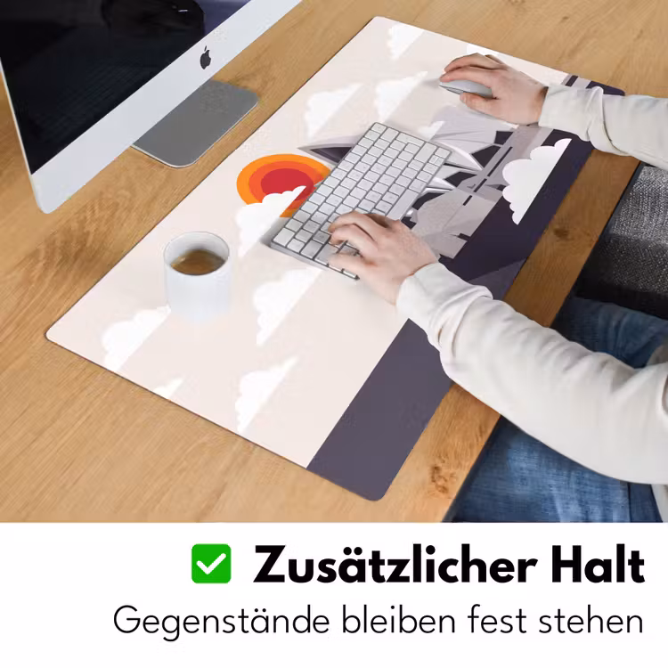Schreibtischunterlage - Architektur – Stadtansicht – Modern – Grau – Orange - Architectuur - Stadsgezicht - Modern - Grijs - Oranje Muismat XXL klein