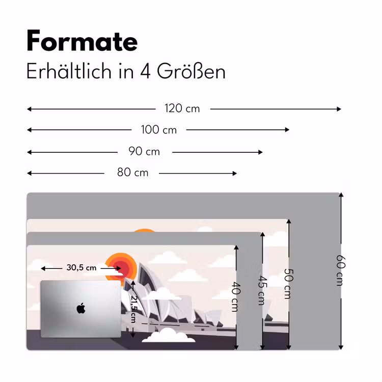 Schreibtischunterlage - Architektur – Stadtansicht – Modern – Grau – Orange - Architectuur - Stadsgezicht - Modern - Grijs - Oranje Muismat XXL klein