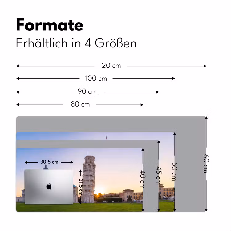 Architectuur - Toren - Pisa - Italië - Zonsondergang Muismat XXL klein -ysfeer5_duits