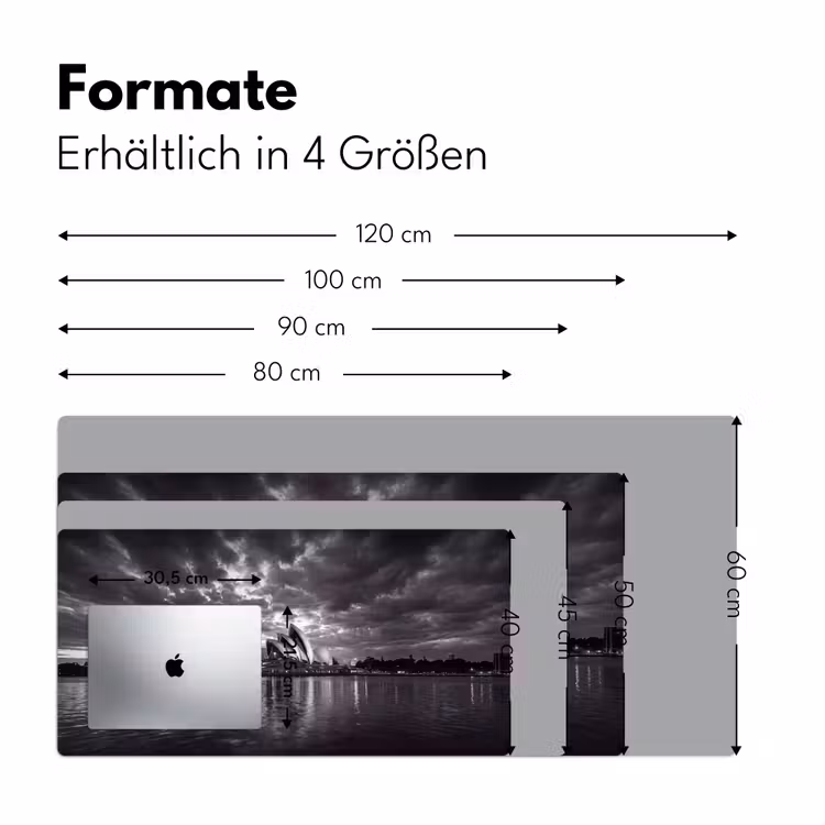 Architectuur - Water - Stad - Modern - Zwart-wit Muismat XXL klein -ysfeer5_duits