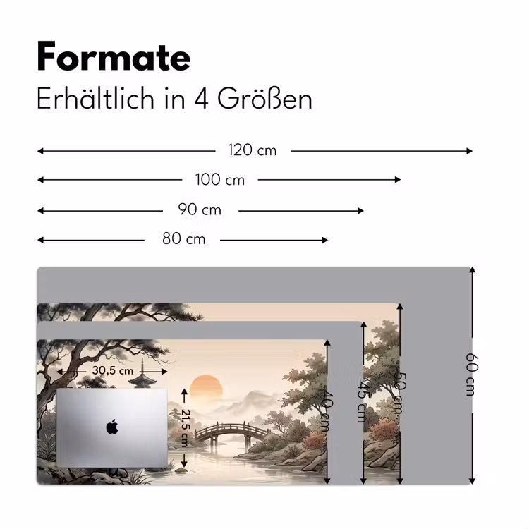 Azië - Landschap - Kleurrijk Muismat XXL klein -ysfeer5_duits