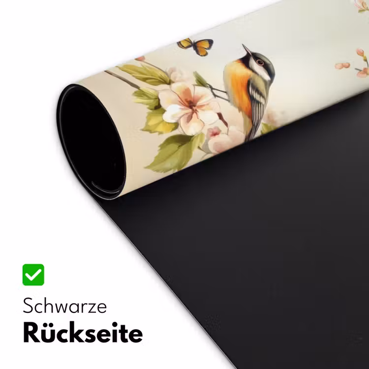 Takken - Bloemen - Vogeltjes - Roze Muismat XXL klein -ysfeer2_duits