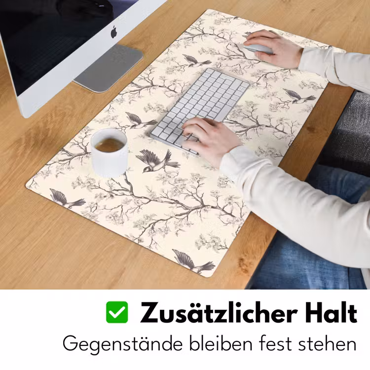 Takken - Vogels - Beige Muismat XXL klein 681 -ysfeer3_duits