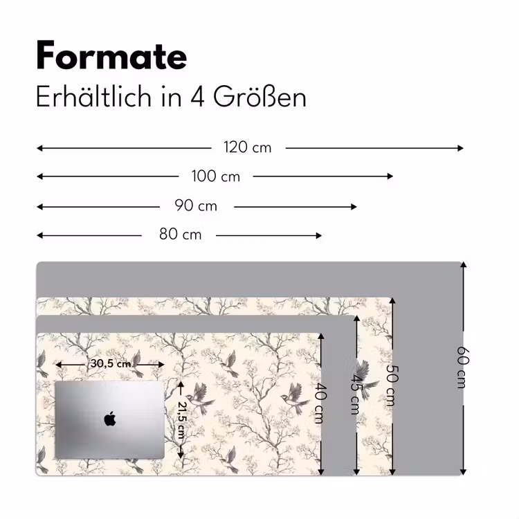 Takken - Vogels - Beige Muismat XXL klein 681 -ysfeer5_duits
