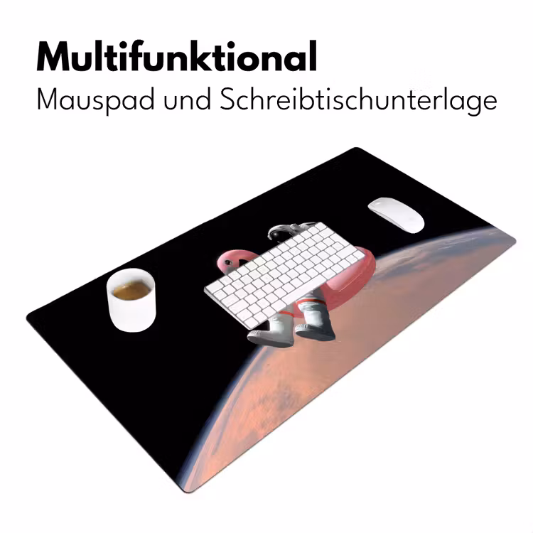 Astronaut - Flamingo - Zwemband - Roze Muismat XXL klein -ysfeer4_duits