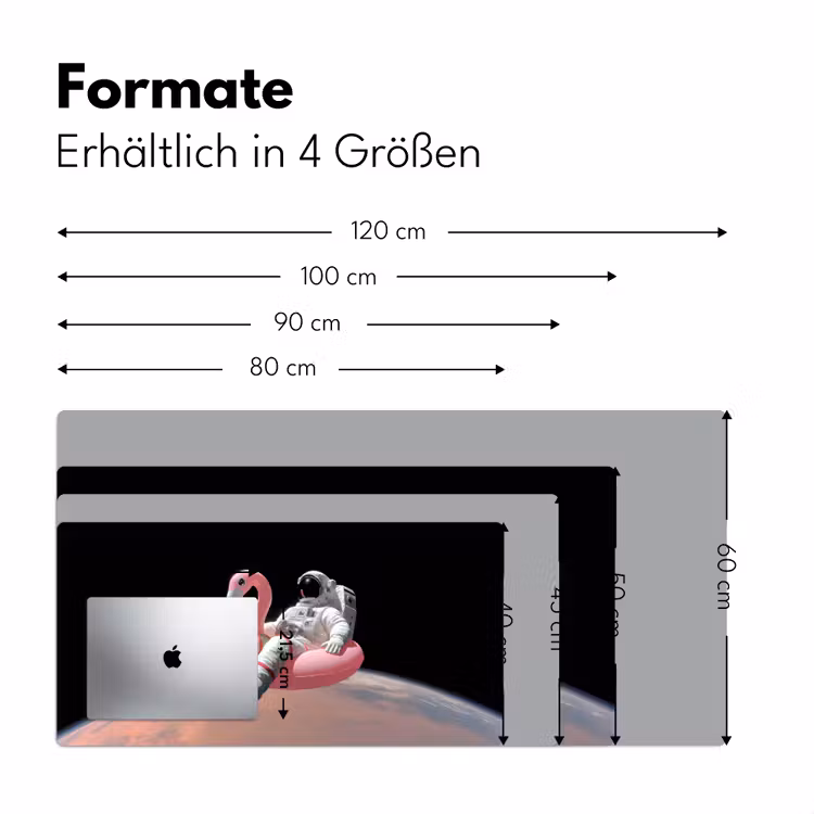 Astronaut - Flamingo - Zwemband - Roze Muismat XXL klein -ysfeer5_duits