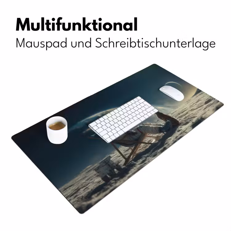 Astronaut - Kat - Glas - Stoel Muismat XXL klein -ysfeer4_duits