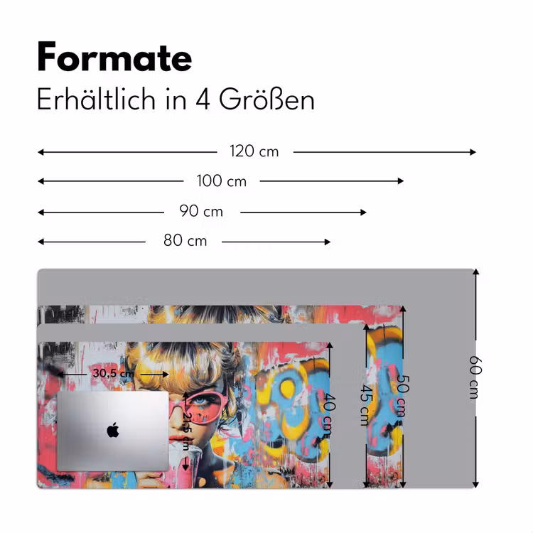 Expressief - Milkshake - Vrouw - Felle kleuren Muismat XXL klein -ysfeer5_duits