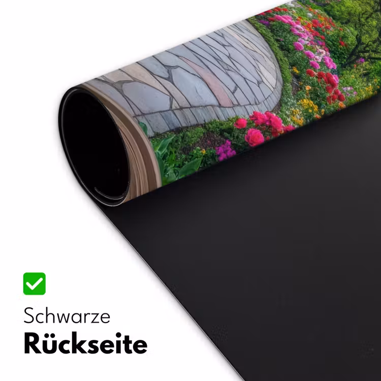 Doorkijk - Bloemen - Tuinpad - Natuur - Raam Muismat XXL klein -ysfeer2_duits