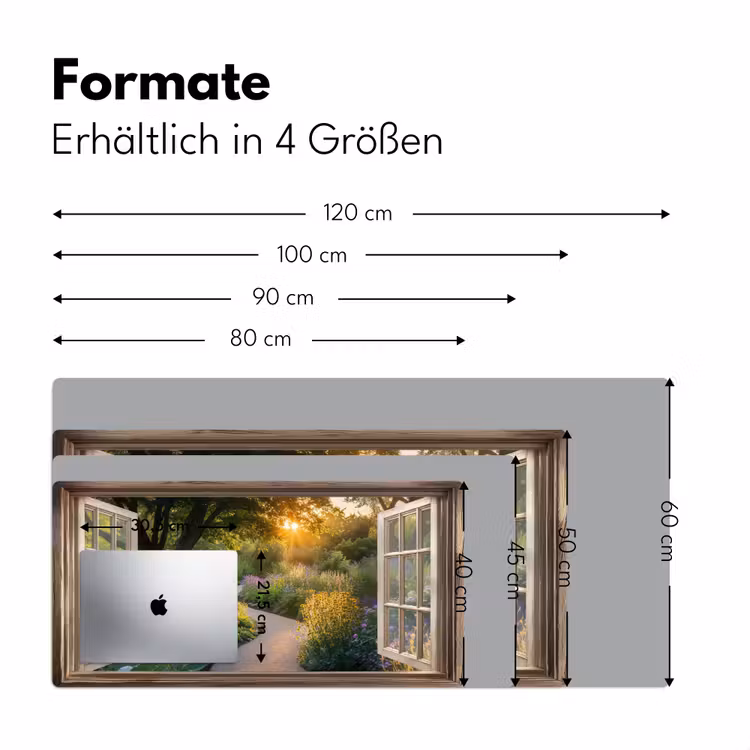 Doorkijk - Bloemen - Natuur - Zon - Pad Muismat XXL klein -ysfeer5_duits
