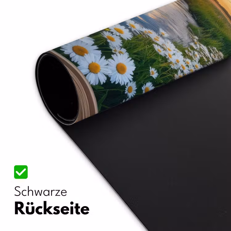 Doorkijk - Landschap - Raam - Water - Zonsondergang Muismat XXL klein -ysfeer2_duits