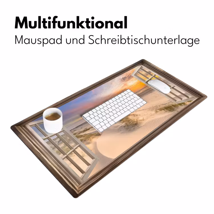 Doorkijk - Strand - Duinen - Natuur - Landschap Muismat XXL klein -ysfeer4_duits