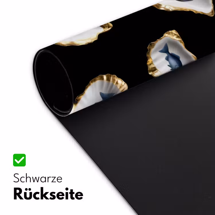 Oesters - Vissen - Blauw - Goud Muismat XXL klein -ysfeer2_duits