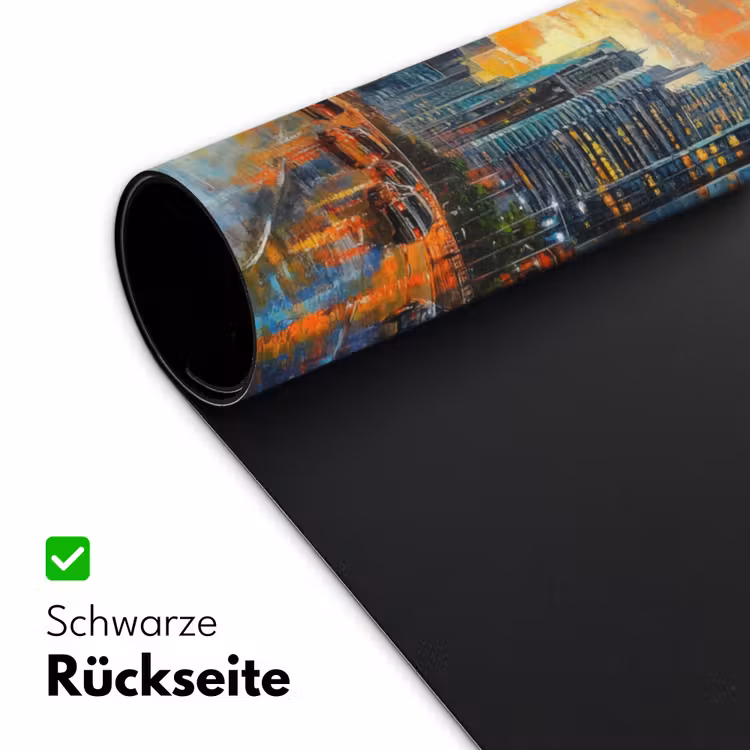 Auto - Skyline - Zon - Blauw Muismat XXL klein -ysfeer2_duits