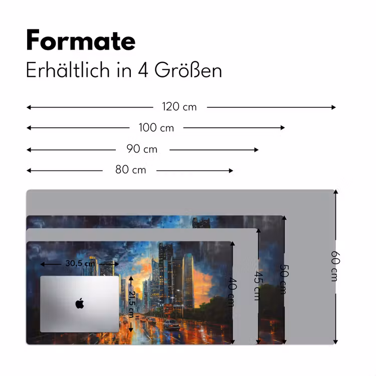 Auto - Skyline - Zon - Blauw Muismat XXL klein -ysfeer5_duits