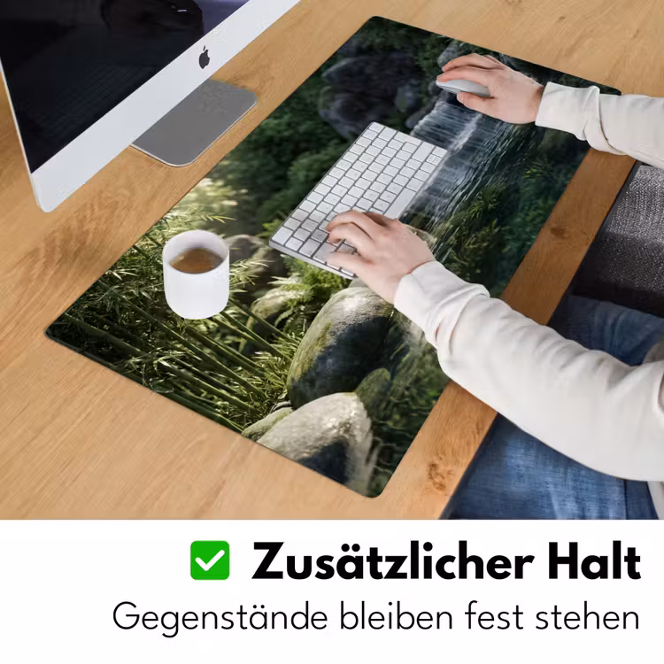 Beek - Waterval - Natuur - Groen Muismat XXL klein -ysfeer3_duits