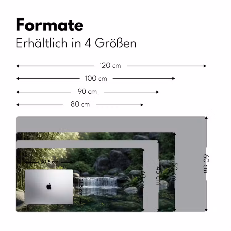 Beek - Waterval - Natuur - Groen Muismat XXL klein -ysfeer5_duits