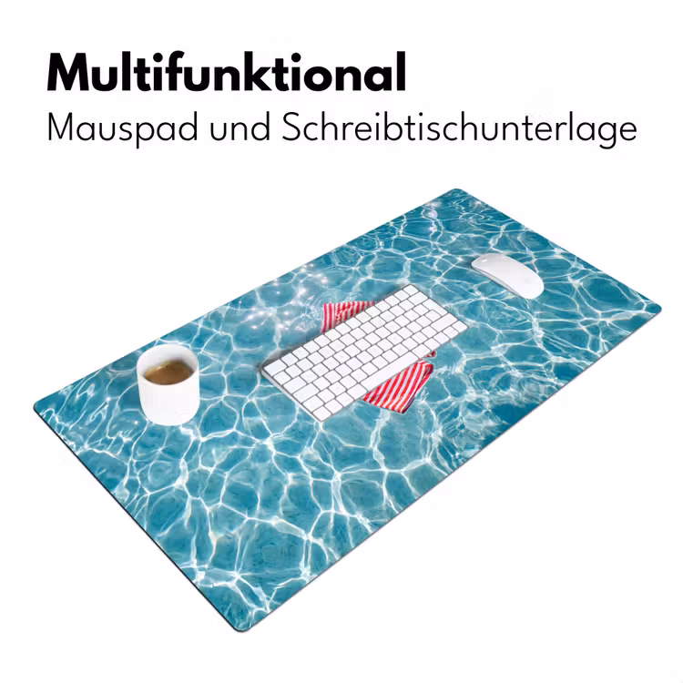 Schreibtischunterlage - Bademode – Gestreift – Wasser – Sommer – Rot-Weiß - Zwemkleding - Gestreept - Water - Zomer - Rood-wit Muismat XXL klein