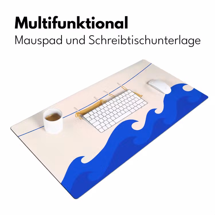 Schreibtischunterlage - Bademode – Meer – Sommer – Illustration – Gelb - Zwemkleding - Zee - Zomer - Illustratie - Geel Muismat XXL klein