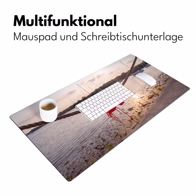 Schreibtischunterlage - Bademode – Rot – Sommer – Wasser – Sonnenuntergang - Badkleding - Rood - Zomer - Water - Zonsondergang Muismat XXL klein