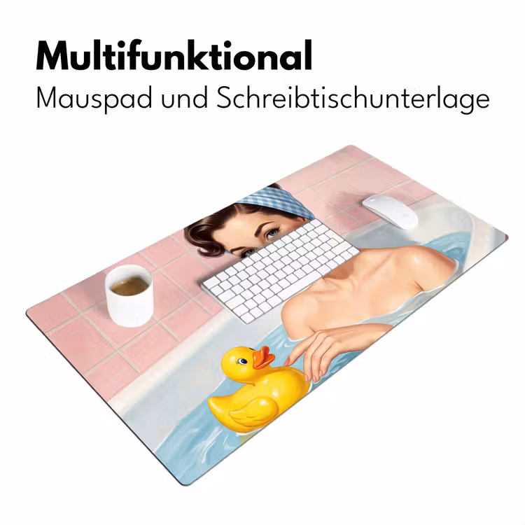Badkamer - Eend - Blauw Muismat XXL klein -ysfeer4_duits
