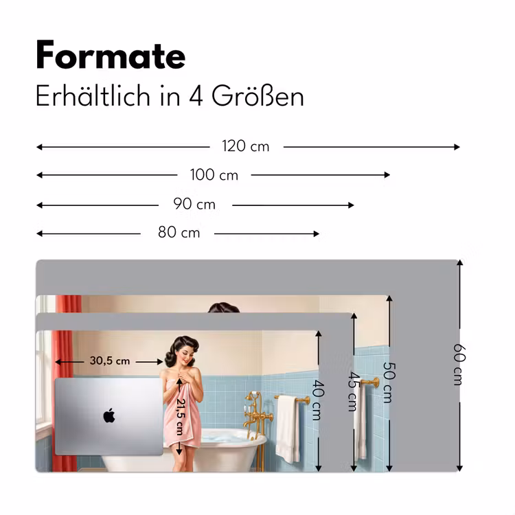 Badkamer - Vrouw - Roze Muismat XXL klein -ysfeer5_duits