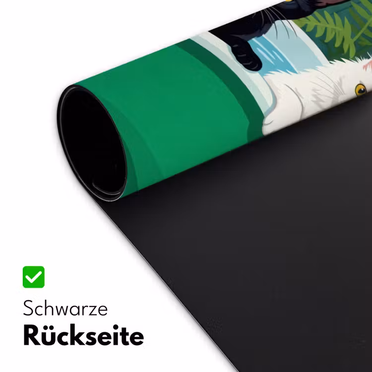Badkamer - Kattenparade - Kleurrijk Muismat XXL klein -ysfeer2_duits