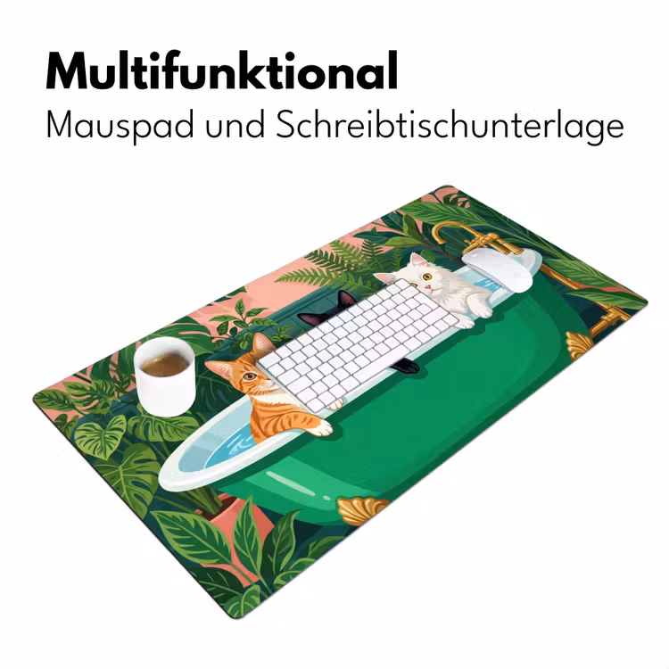 Badkamer - Kattenparade - Kleurrijk Muismat XXL klein -ysfeer4_duits