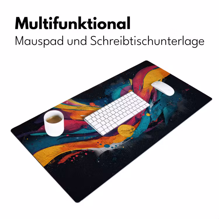 Banen - Golven - Kleurrijk - Abstract Muismat XXL klein -ysfeer4_duits