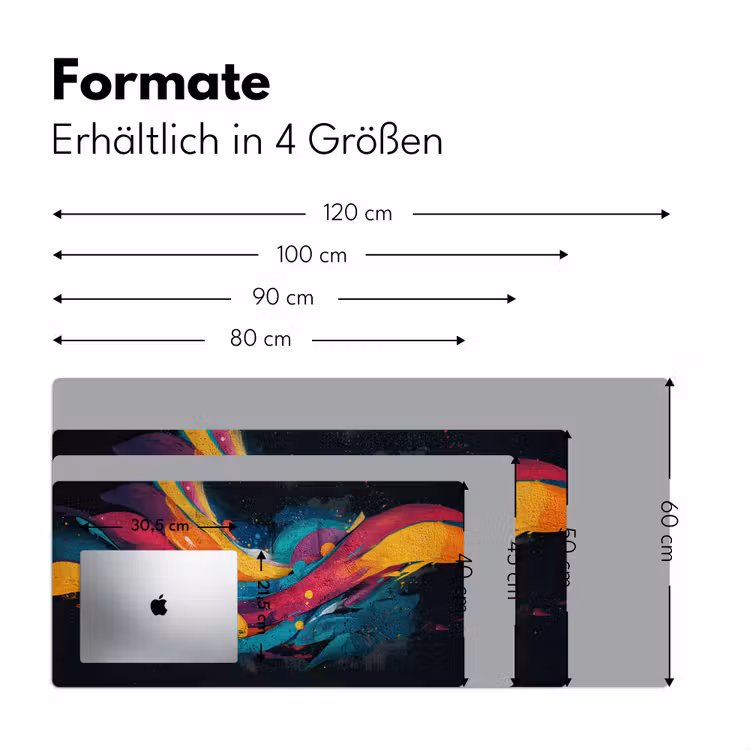 Banen - Golven - Kleurrijk - Abstract Muismat XXL klein -ysfeer5_duits