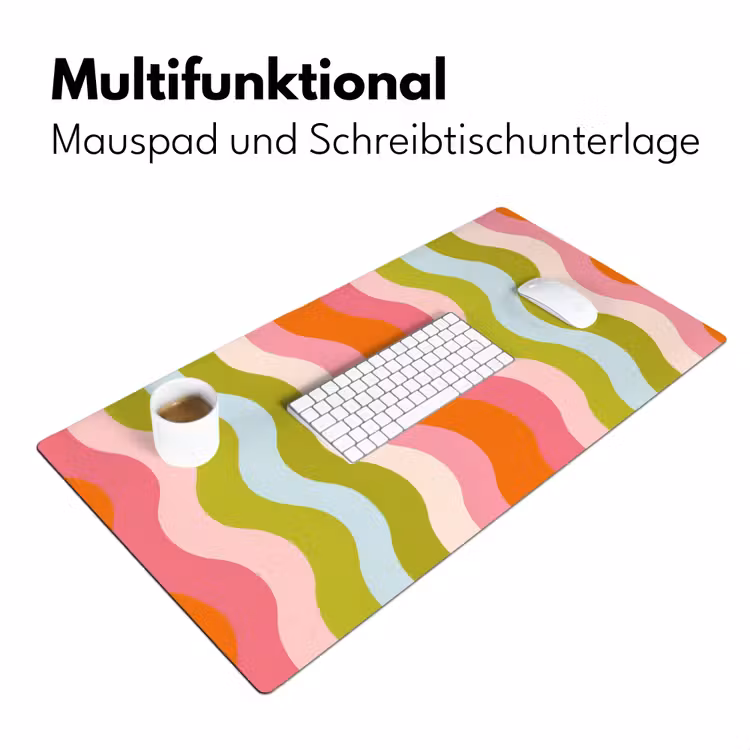 Banen - Golven - Kleurrijk - Verticaal Muismat XXL klein -ysfeer4_duits