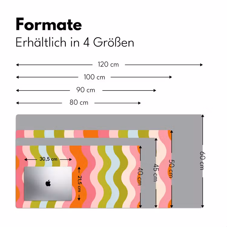 Banen - Golven - Kleurrijk - Verticaal Muismat XXL klein -ysfeer5_duits