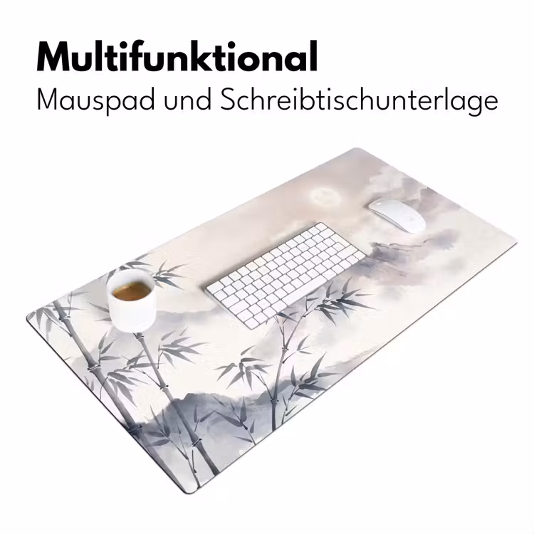 Bamboe - Azië - Grijs Muismat XXL klein -ysfeer4_duits