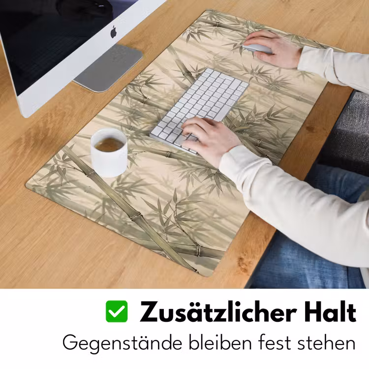 Bamboe - Bladeren - Aziatisch - Groen - Natuur Muismat XXL klein -ysfeer3_duits