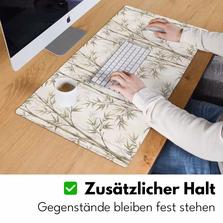 Bamboe - Bladeren - Natuur - Aquarel - Groen Muismat XXL klein -ysfeer3_duits