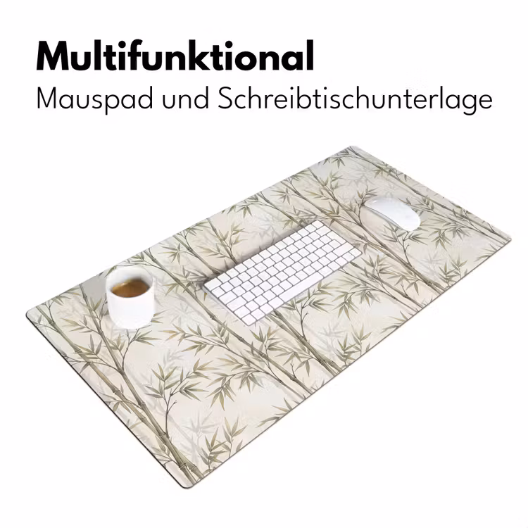 Bamboe - Bladeren - Natuur - Aquarel - Groen Muismat XXL klein -ysfeer4_duits