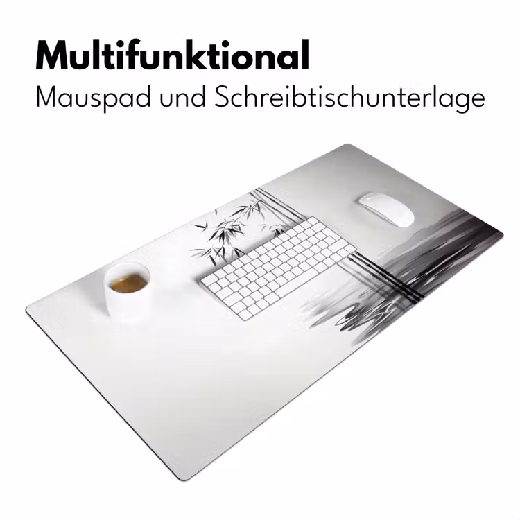 Bamboestammen - Water - Minimalistisch - Wit Muismat XXL klein -ysfeer4_duits
