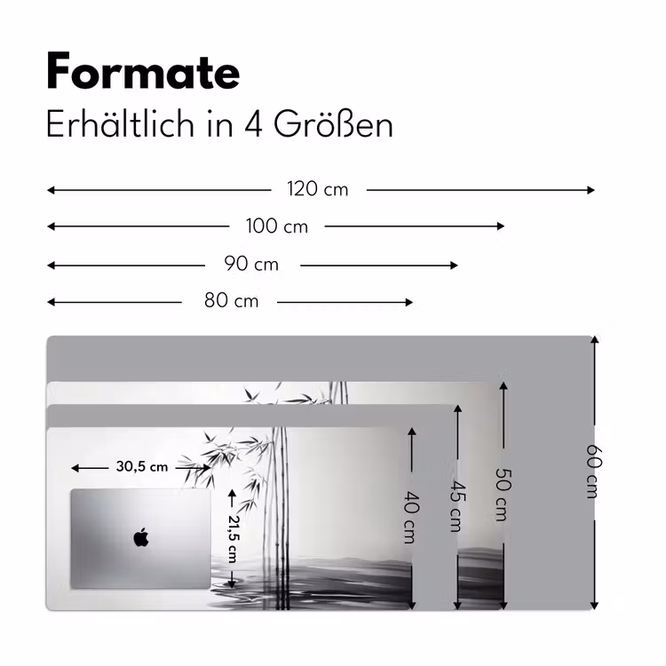 Bamboestammen - Water - Minimalistisch - Wit Muismat XXL klein -ysfeer5_duits