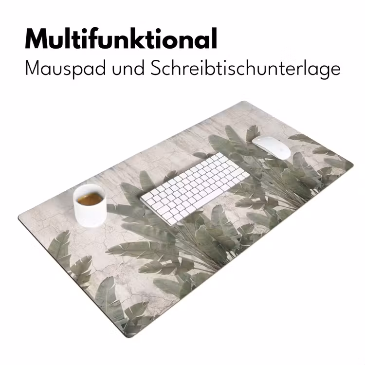 Bananenbladeren - Beton - Groen Muismat XXL klein -ysfeer4_duits