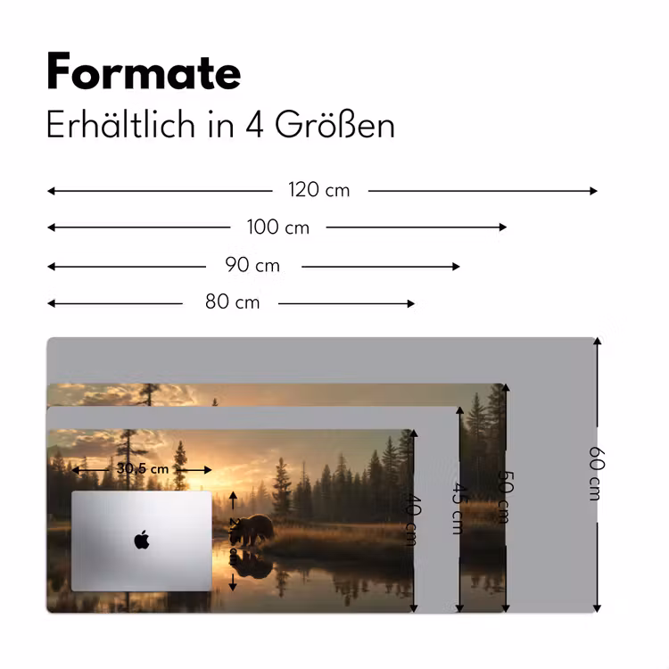 Beer - water - Bos - Ochtendlicht Muismat XXL klein -ysfeer5_duits