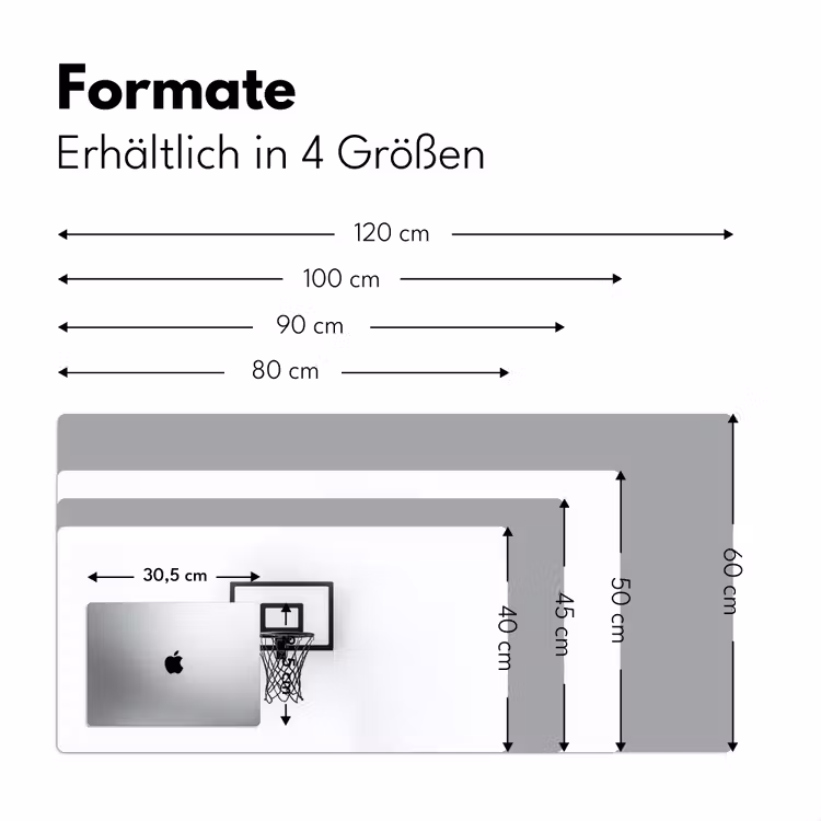 Basketbalbord - Minimalistisch - Zwart Muismat XXL klein -ysfeer5_duits